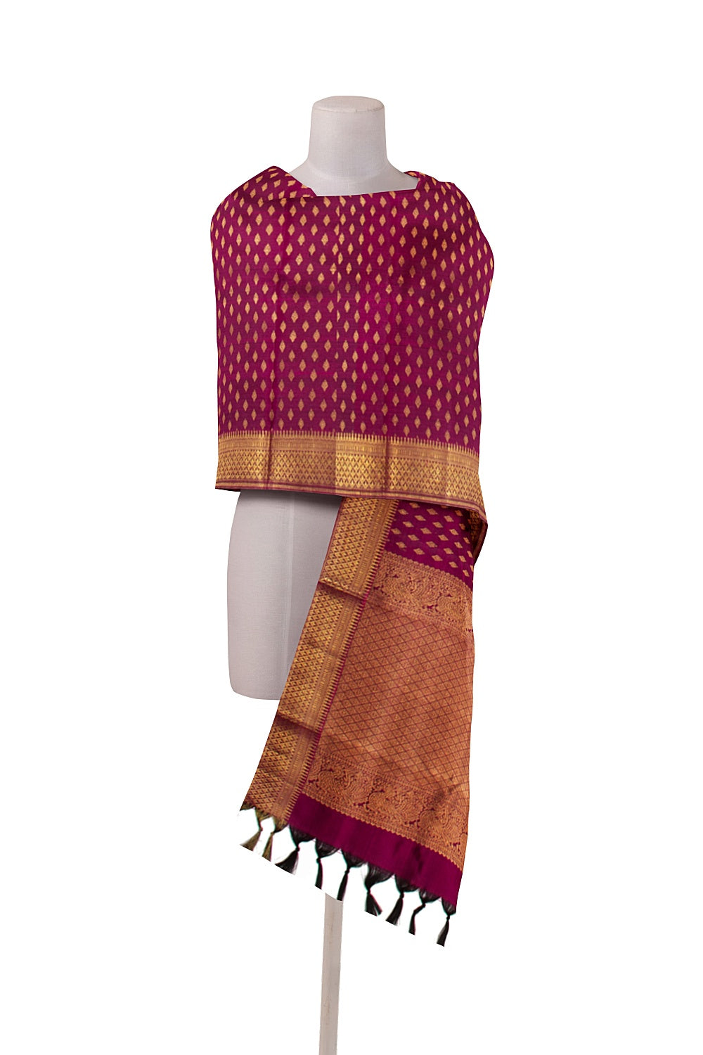 Kanchipuram Silk Brocade Purple Dupatta