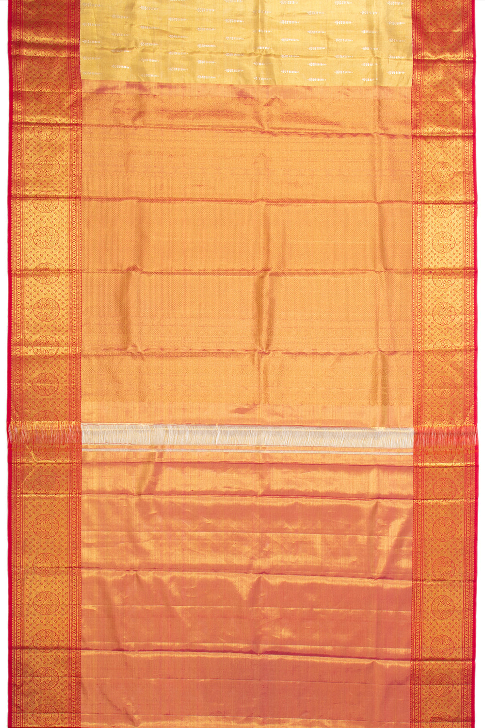 Kanchipuram Silk Tissue Butta Gold Saree