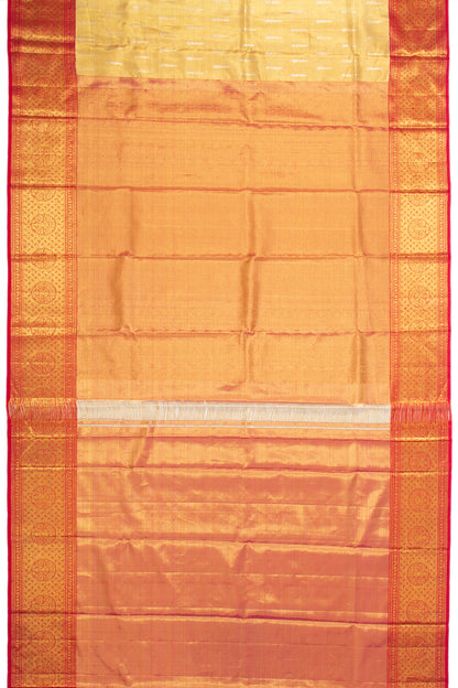 Kanchipuram Silk Tissue Butta Gold Saree