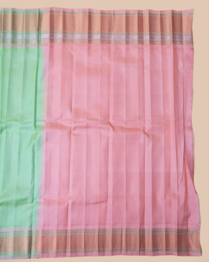 Gadwal Silk Butta Sea Green Saree