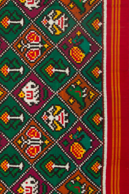 Patan Patola Silk Ikat 5 Figure Multicolour Saree