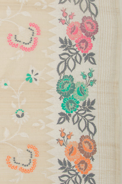 Banarasi Tussar Georgette Jaal Beige Saree