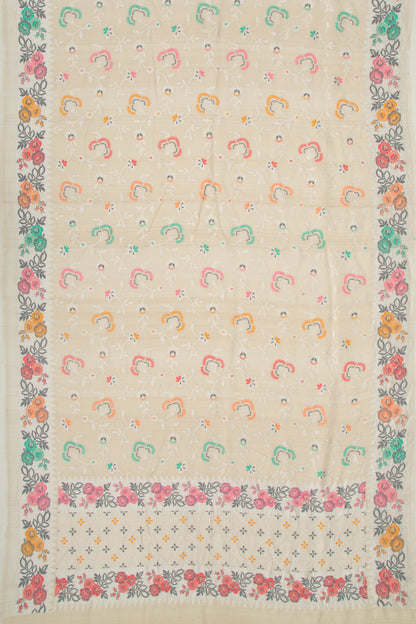 Banarasi Tussar Georgette Jaal Beige Saree