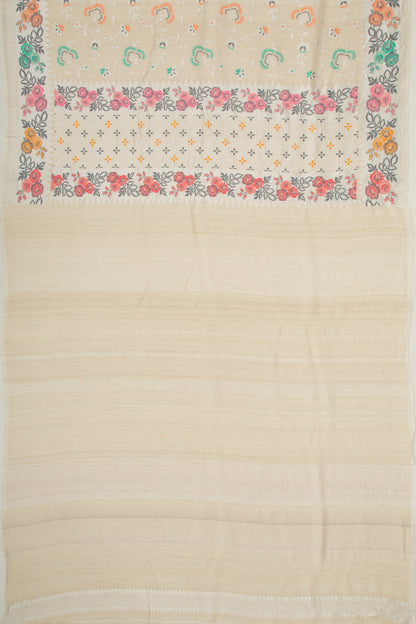 Banarasi Tussar Georgette Jaal Beige Saree