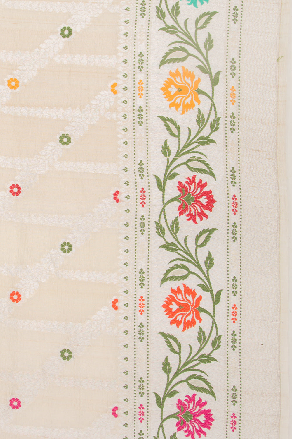Banarasi Tussar Georgette Brocade Beige Saree