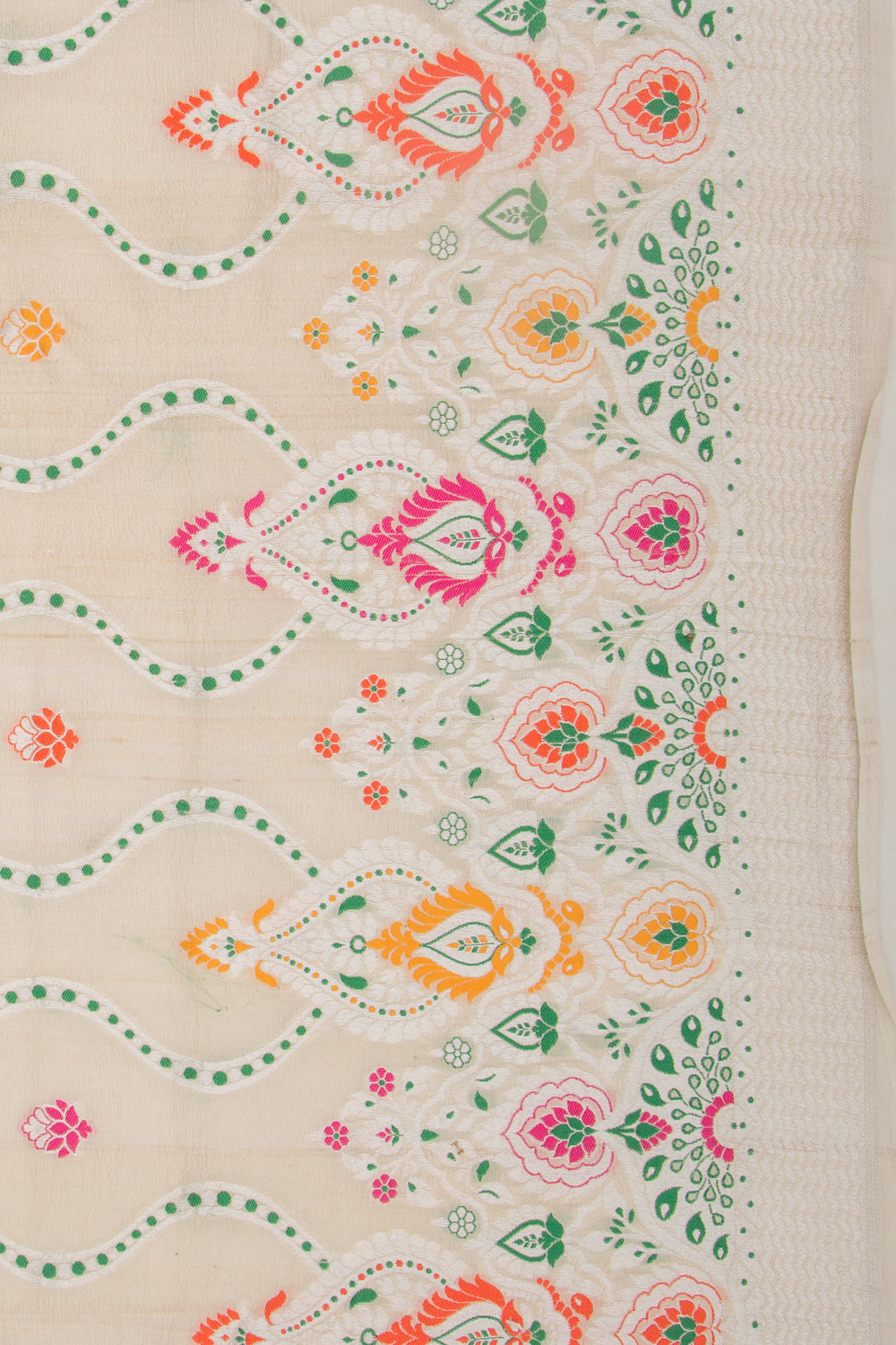 Banarasi Tussar Georgette Brocade Beige Saree