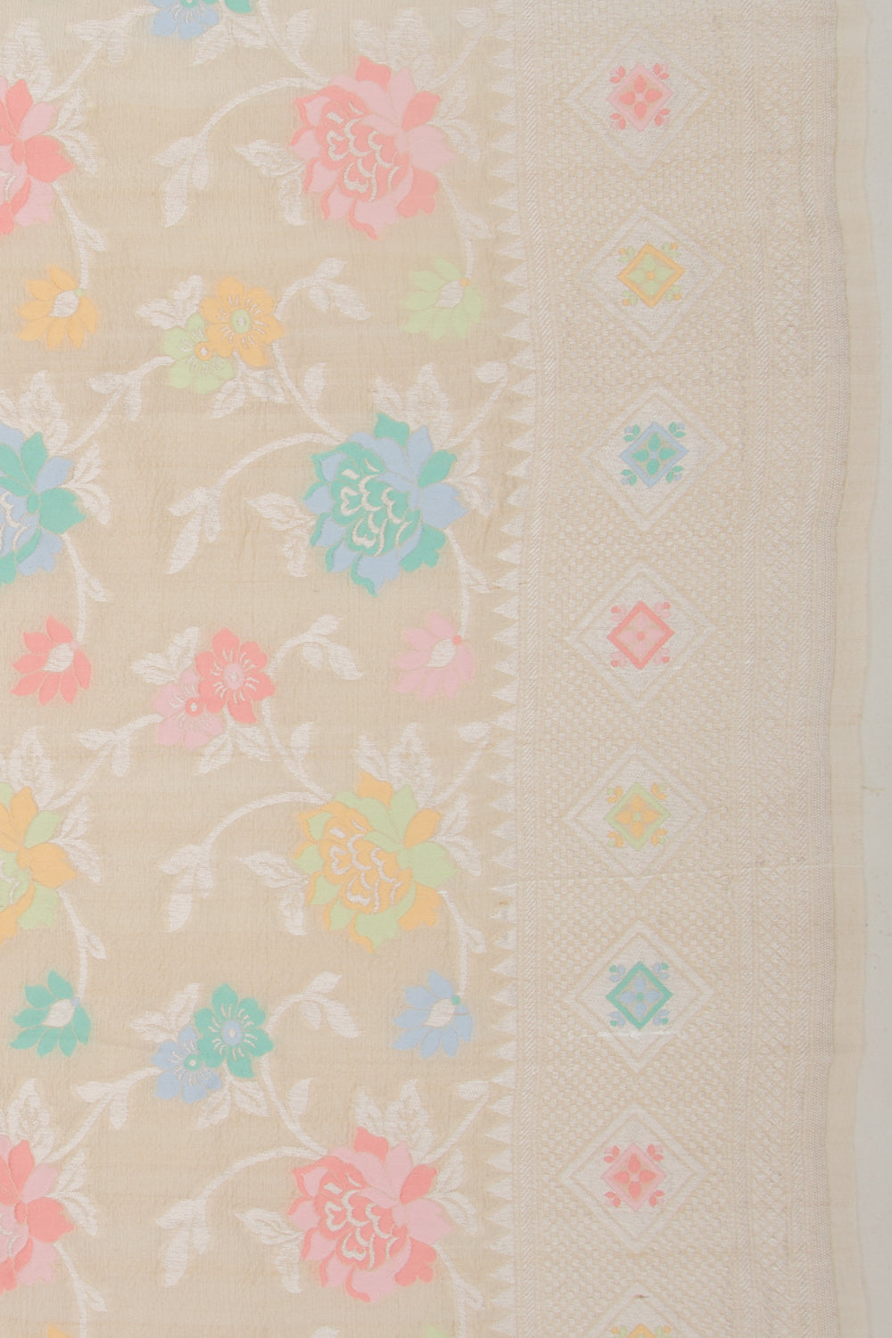 Banarasi Tussar Georgette Jaal Beige Saree