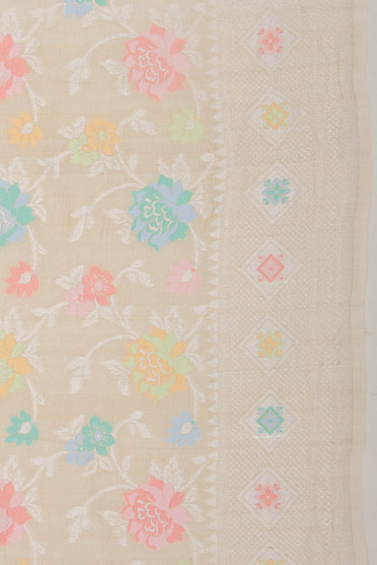 Banarasi Tussar Georgette Jaal Beige Saree