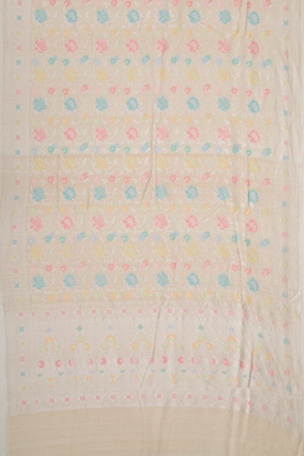 Banarasi Tussar Georgette Jaal Beige Saree