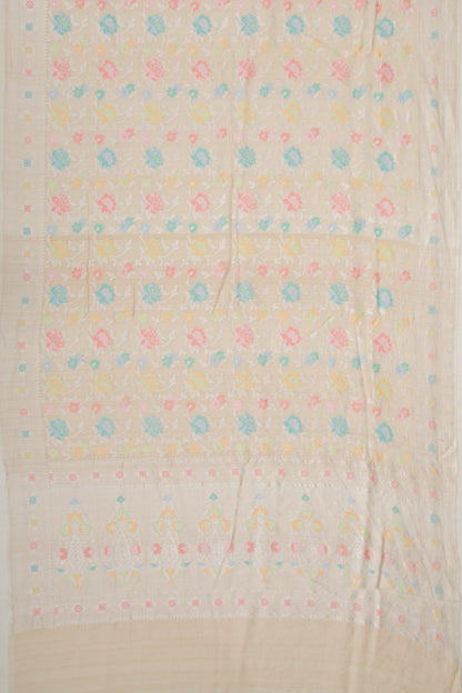 Banarasi Tussar Georgette Jaal Beige Saree