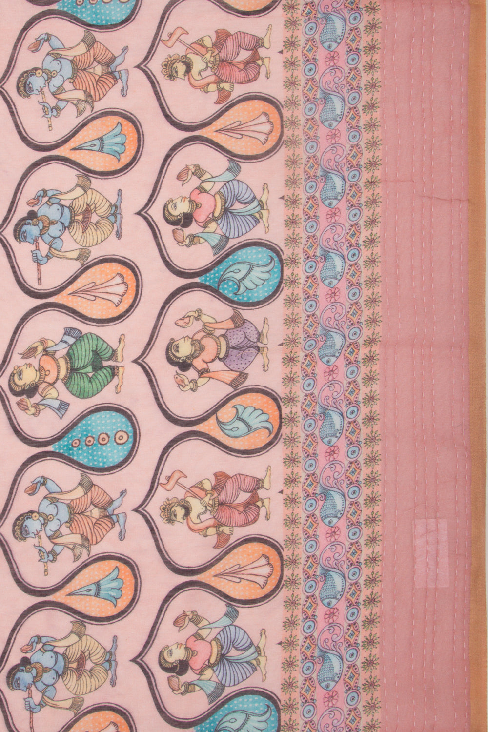 Chanderi Silk Printed Baby Pink Saree