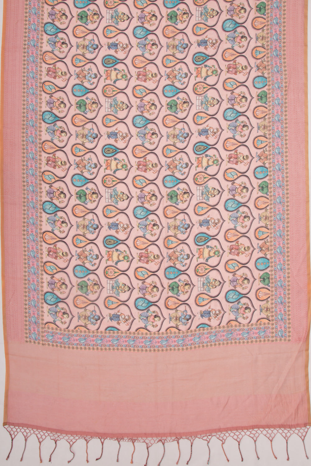 Chanderi Silk Printed Baby Pink Saree