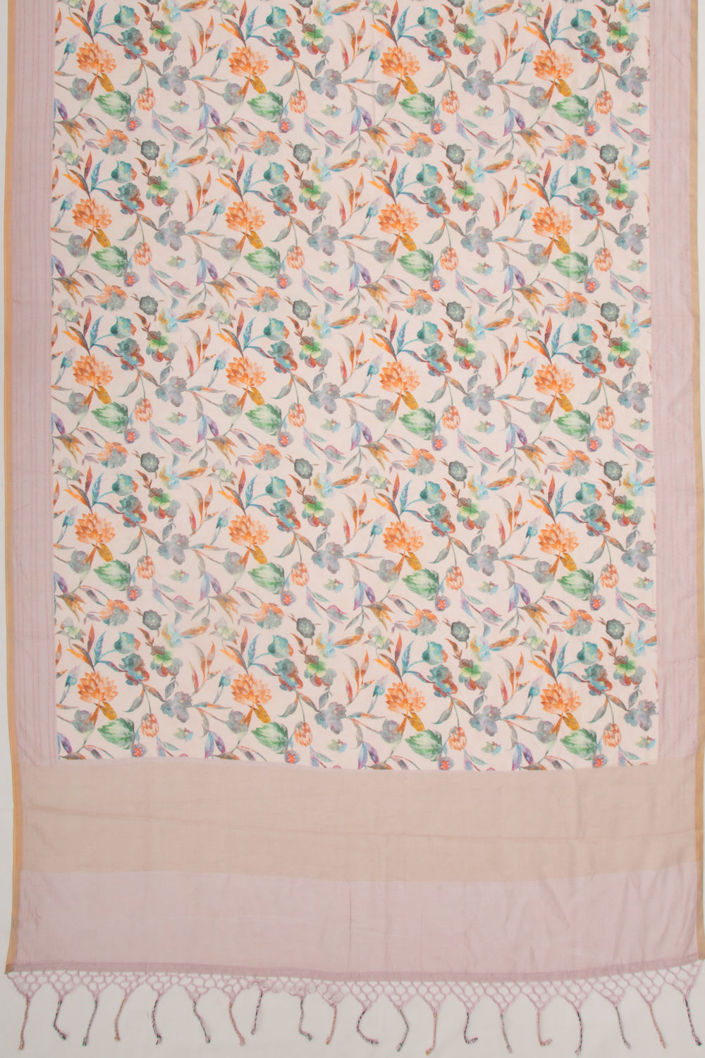 Chanderi Silk Floral Printed Pink Saree