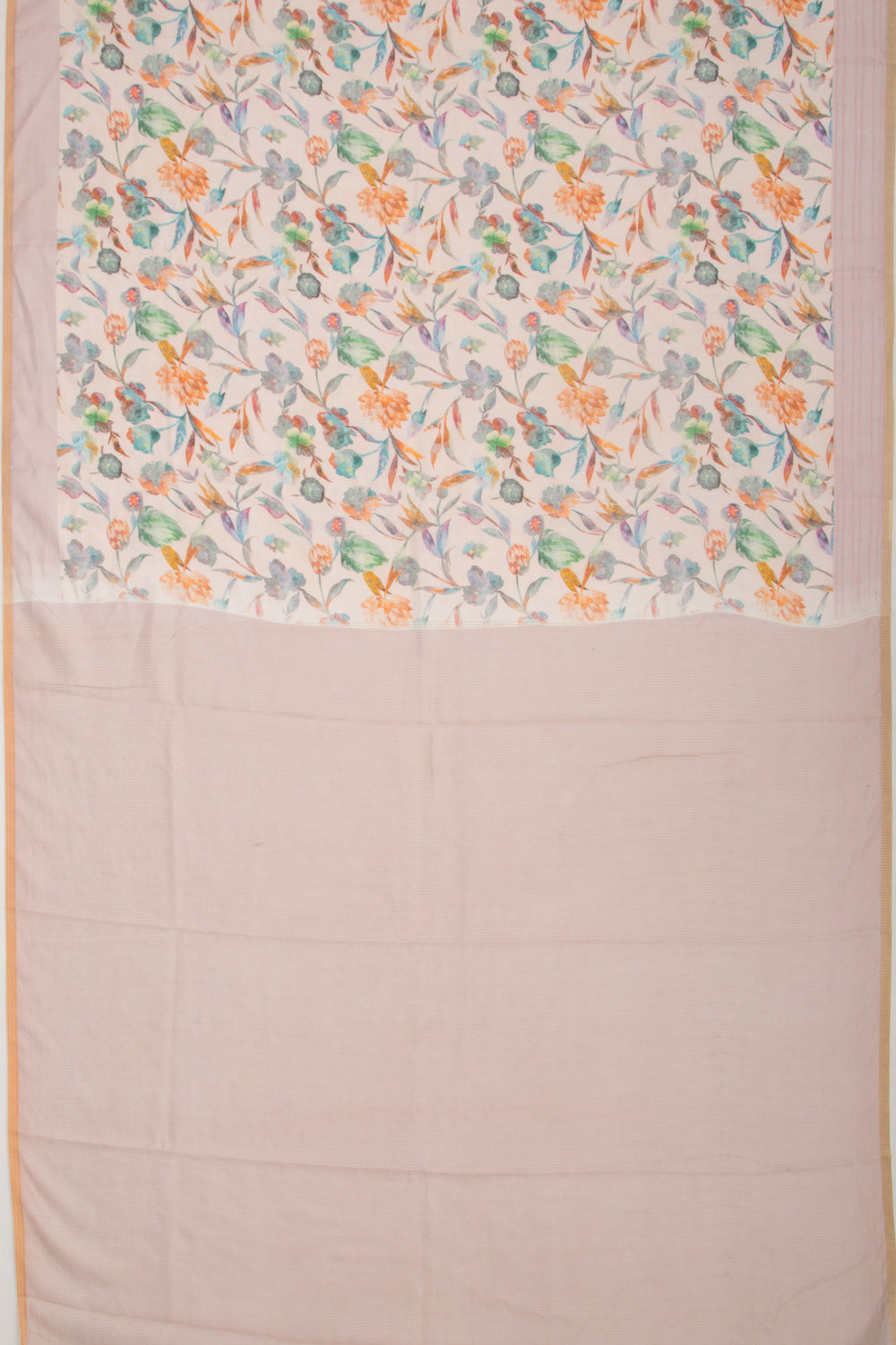 Chanderi Silk Floral Printed Pink Saree