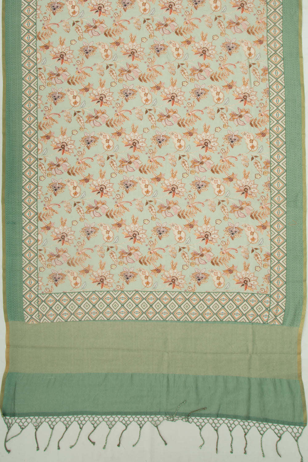 Chanderi Silk Printed Pastel Green Saree