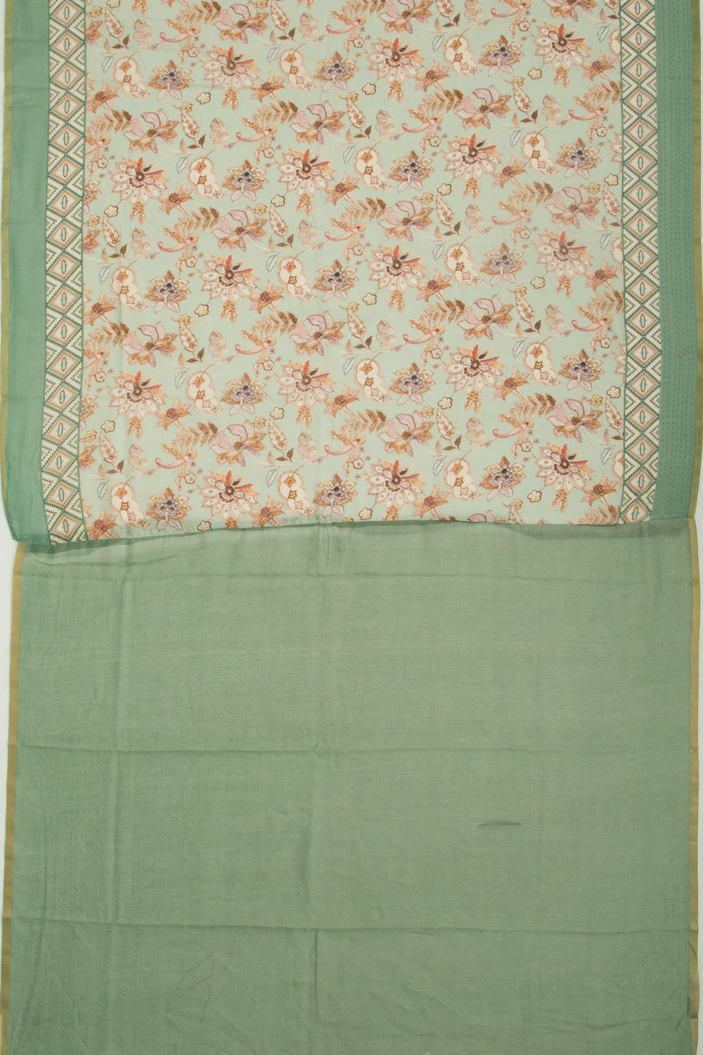 Chanderi Silk Printed Pastel Green Saree