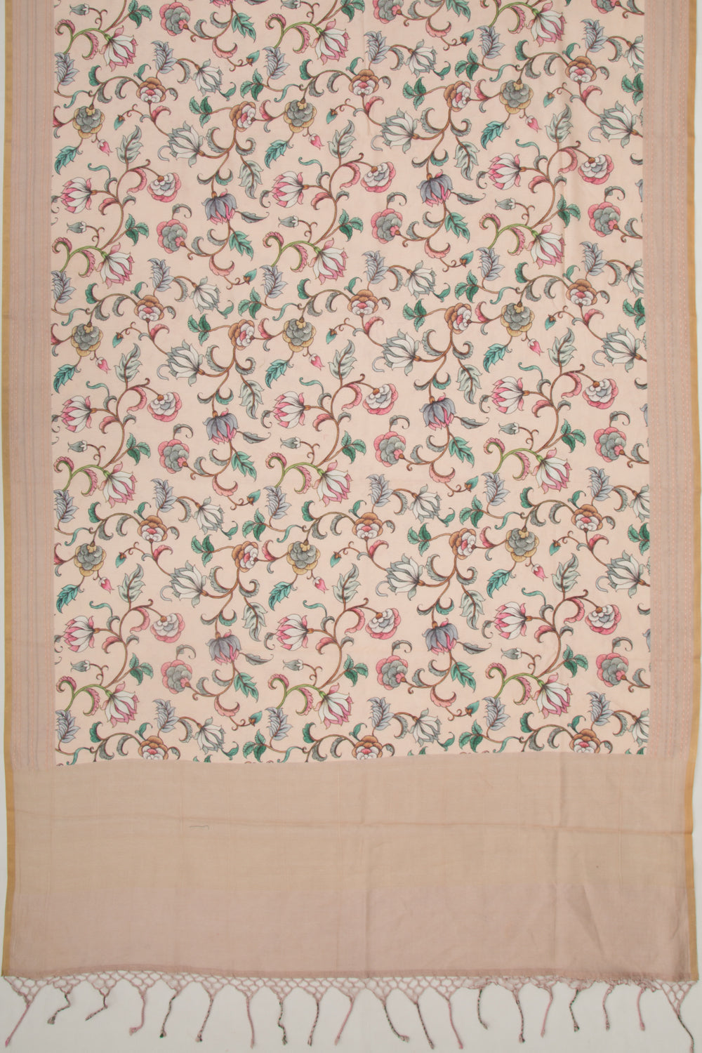 Chanderi Silk Printed Peach Saree