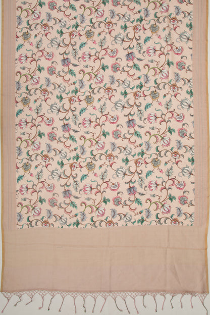 Chanderi Silk Printed Peach Saree