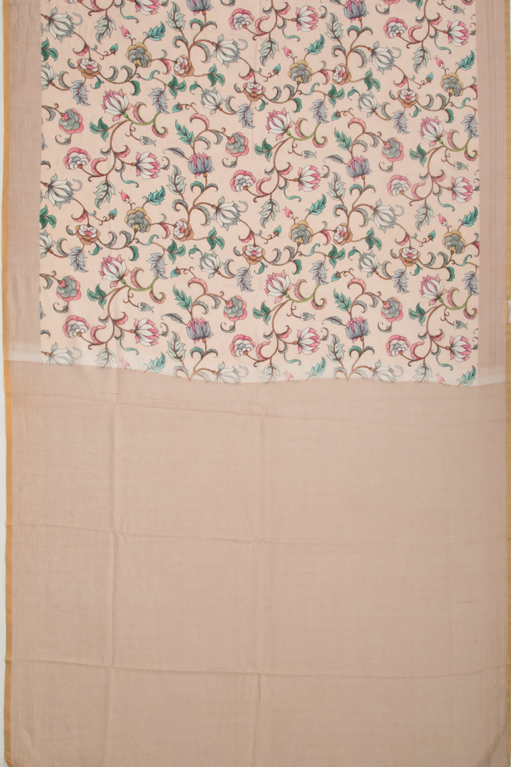 Chanderi Silk Printed Peach Saree
