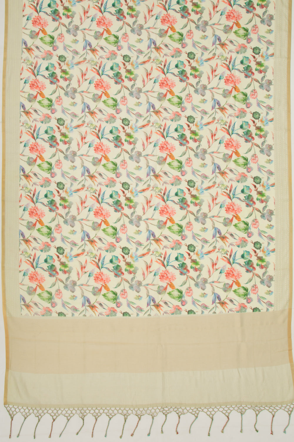 Chanderi Silk Printed Pastel Yellow Saree
