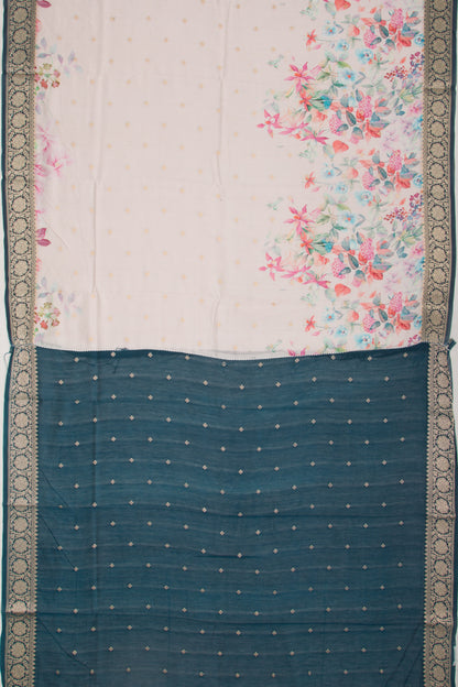 Chanderi Silk Butta And Floral Printed Baby Pink Saree