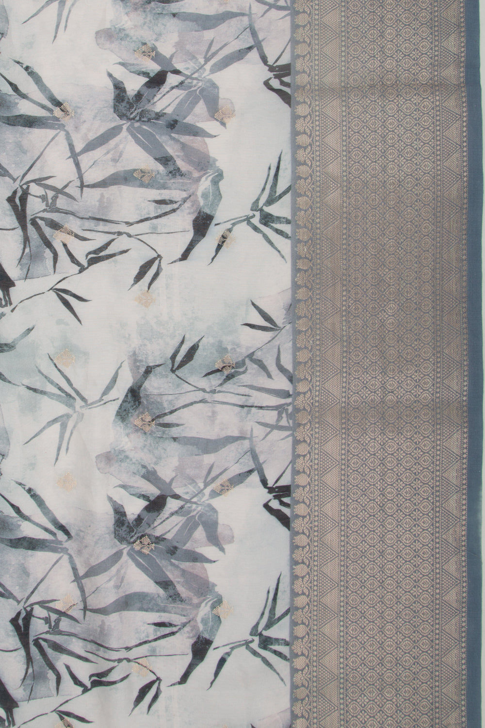 Chanderi Silk Floral Printed And Butta Pastel Blue Saree