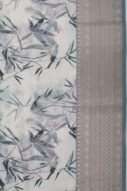 Chanderi Silk Floral Printed And Butta Pastel Blue Saree