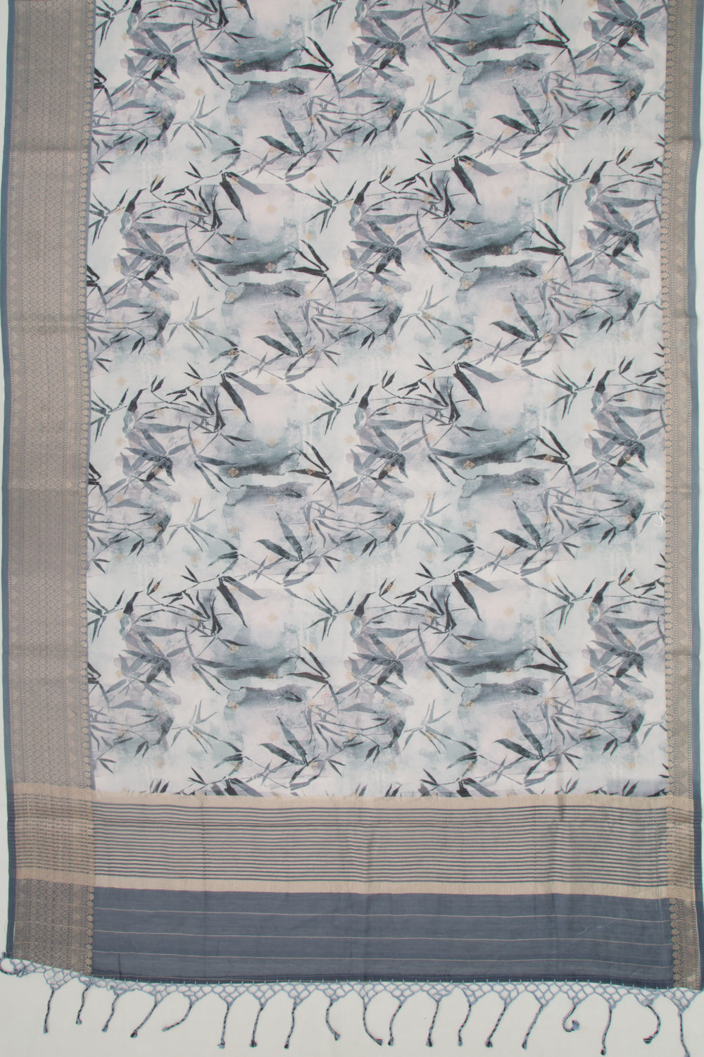 Chanderi Silk Floral Printed And Butta Pastel Blue Saree
