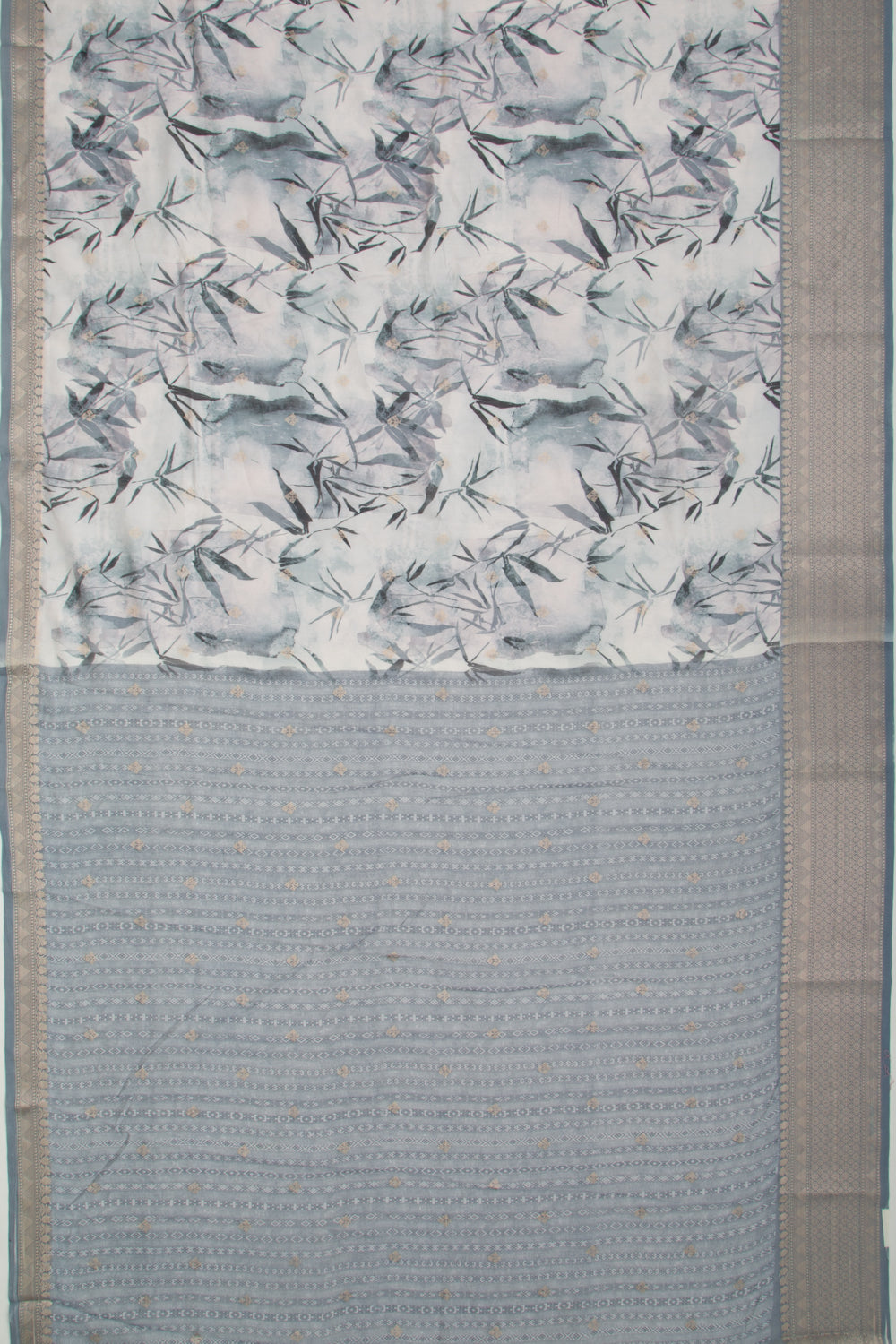 Chanderi Silk Floral Printed And Butta Pastel Blue Saree