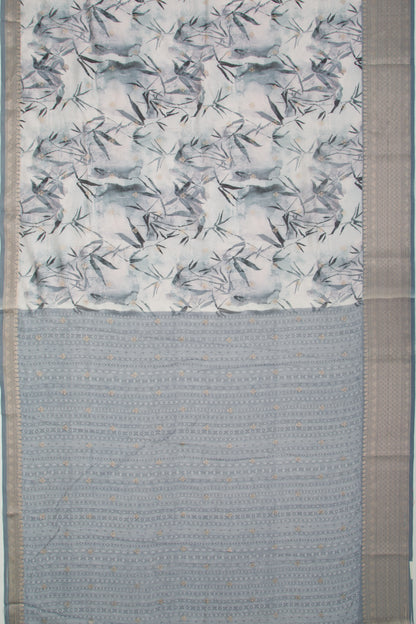 Chanderi Silk Floral Printed And Butta Pastel Blue Saree