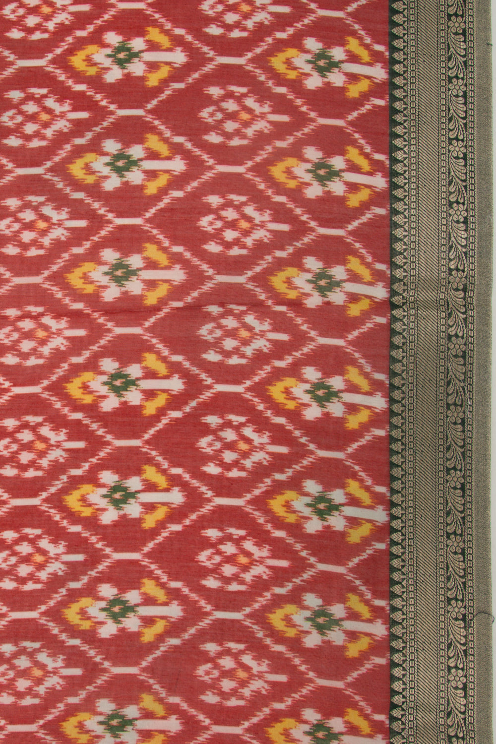 Chanderi Silk Printed Red Saree