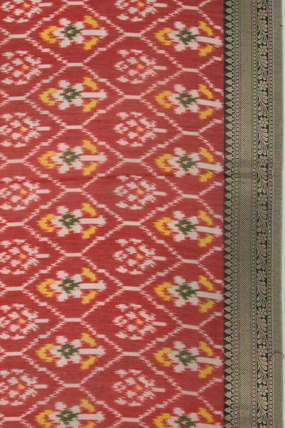 Chanderi Silk Printed Red Saree