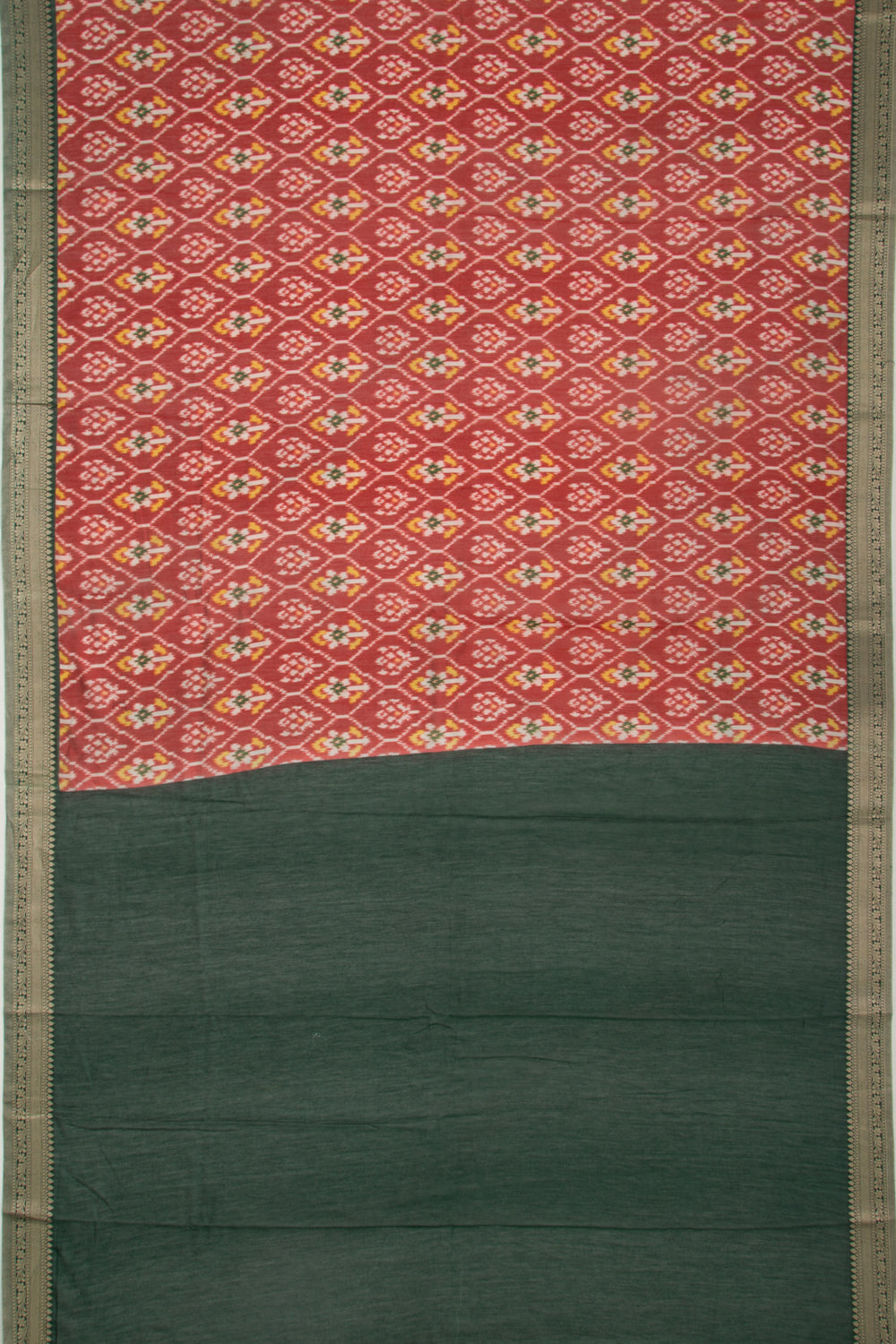 Chanderi Silk Printed Red Saree