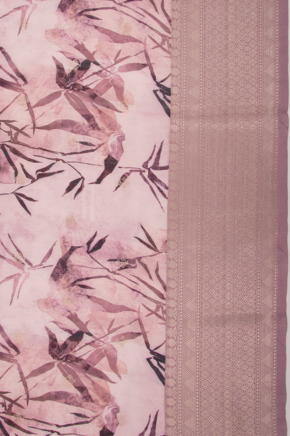 Chanderi Silk Floral Printed And Butta Lilac Saree