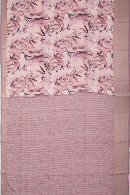Chanderi Silk Floral Printed And Butta Lilac Saree