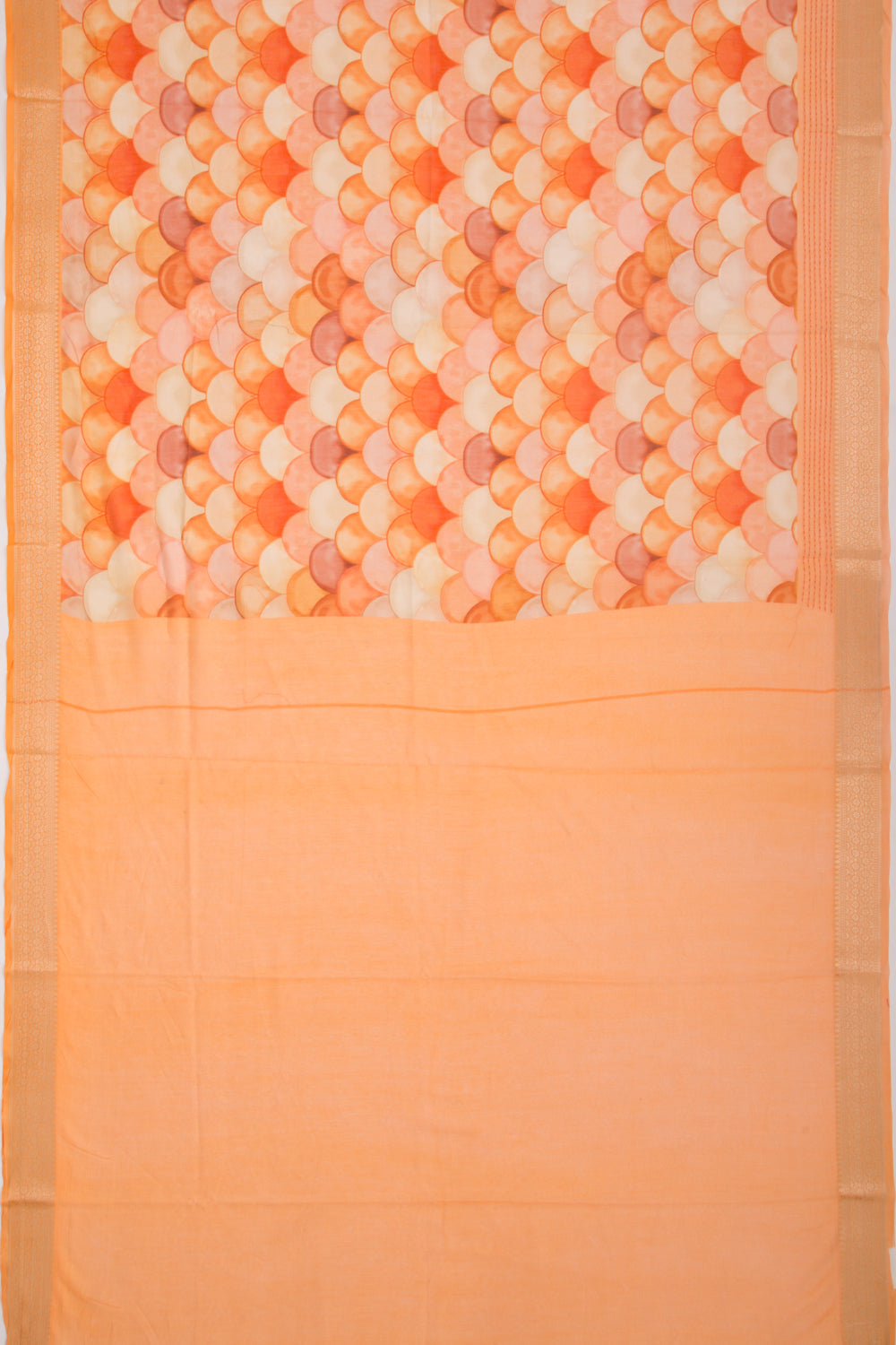 Chanderi Silk Printed Orange Saree