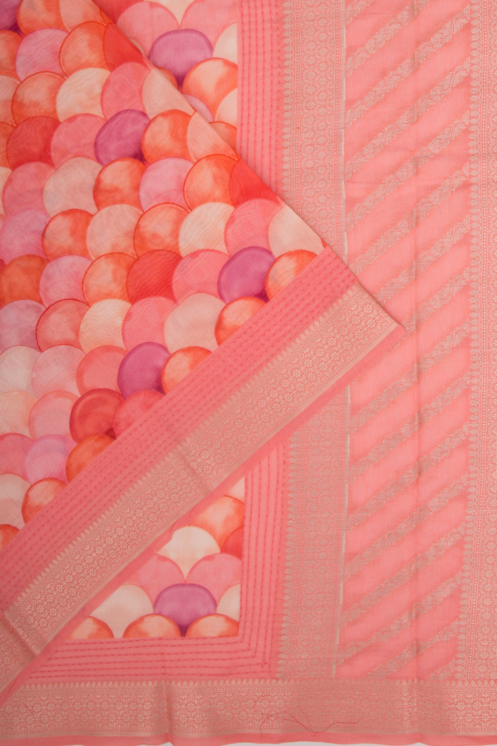 Chanderi Silk Printed Pink Saree