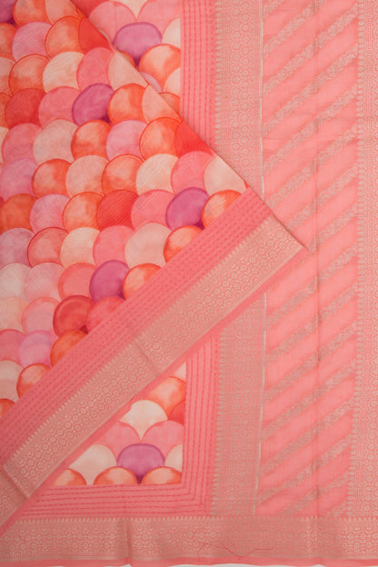 Chanderi Silk Printed Pink Saree