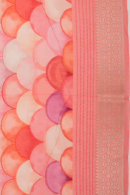 Chanderi Silk Printed Pink Saree