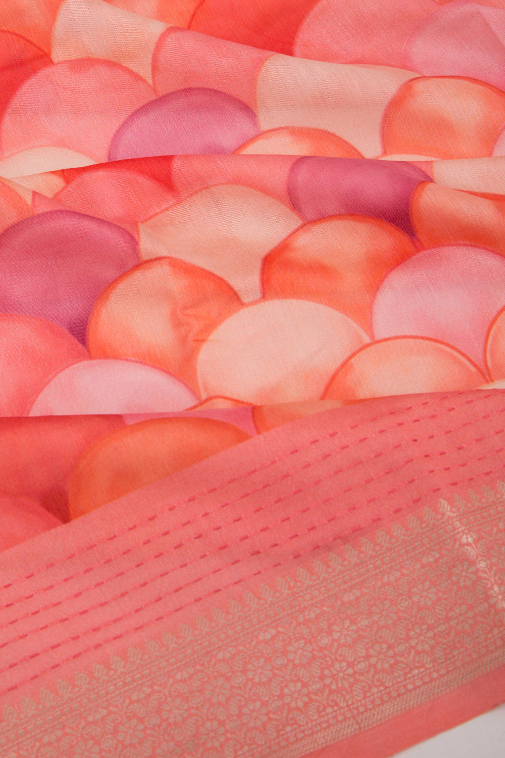 Chanderi Silk Printed Pink Saree