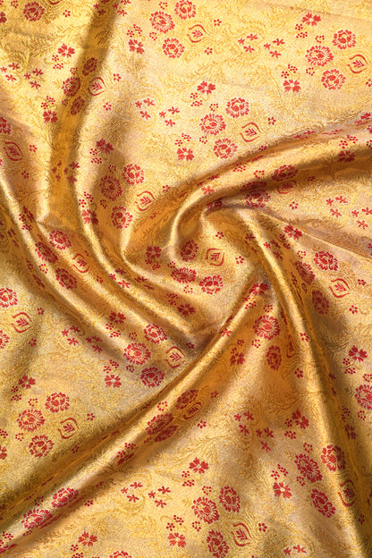 Kanchipuram Silk Tissue Brocade Gold Saree