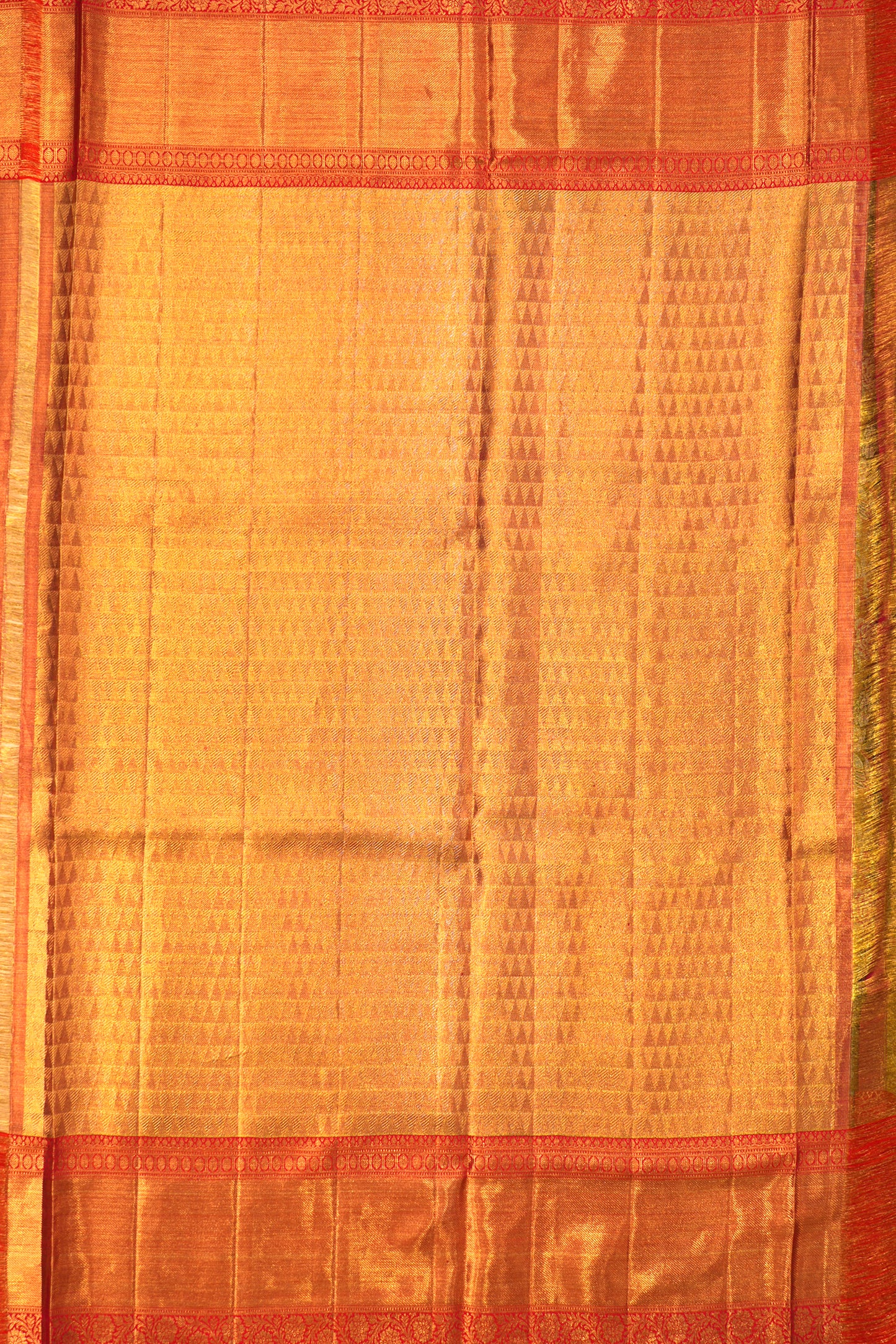 Kanchipuram Silk Tissue Brocade Gold Saree