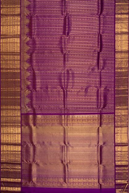 Kanchipuram Silk Vertical Brocade Purple Saree
