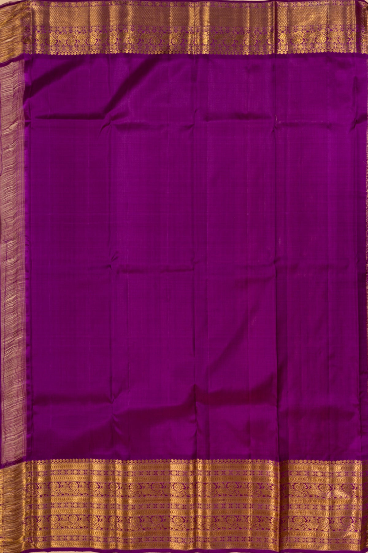 Kanchipuram Silk Vertical Brocade Purple Saree