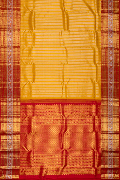 Kanchipuram Silk Brocade Yellow Saree