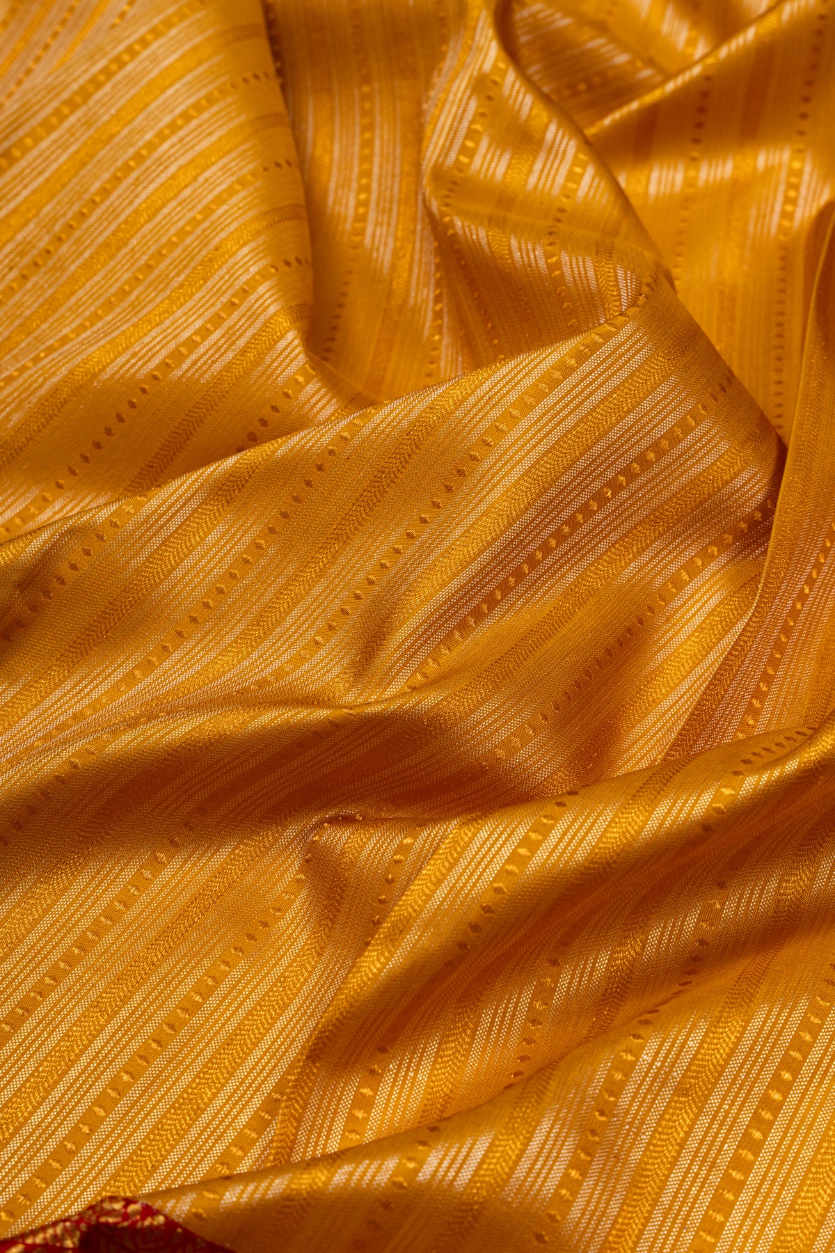 Kanchipuram Silk Brocade Yellow Saree