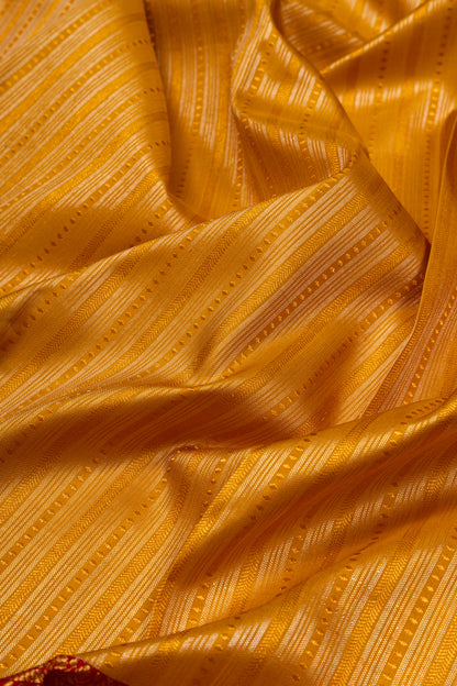 Kanchipuram Silk Brocade Yellow Saree