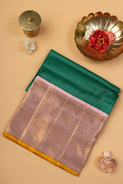 Kanchipuram Silk Brocade Sea Green Saree