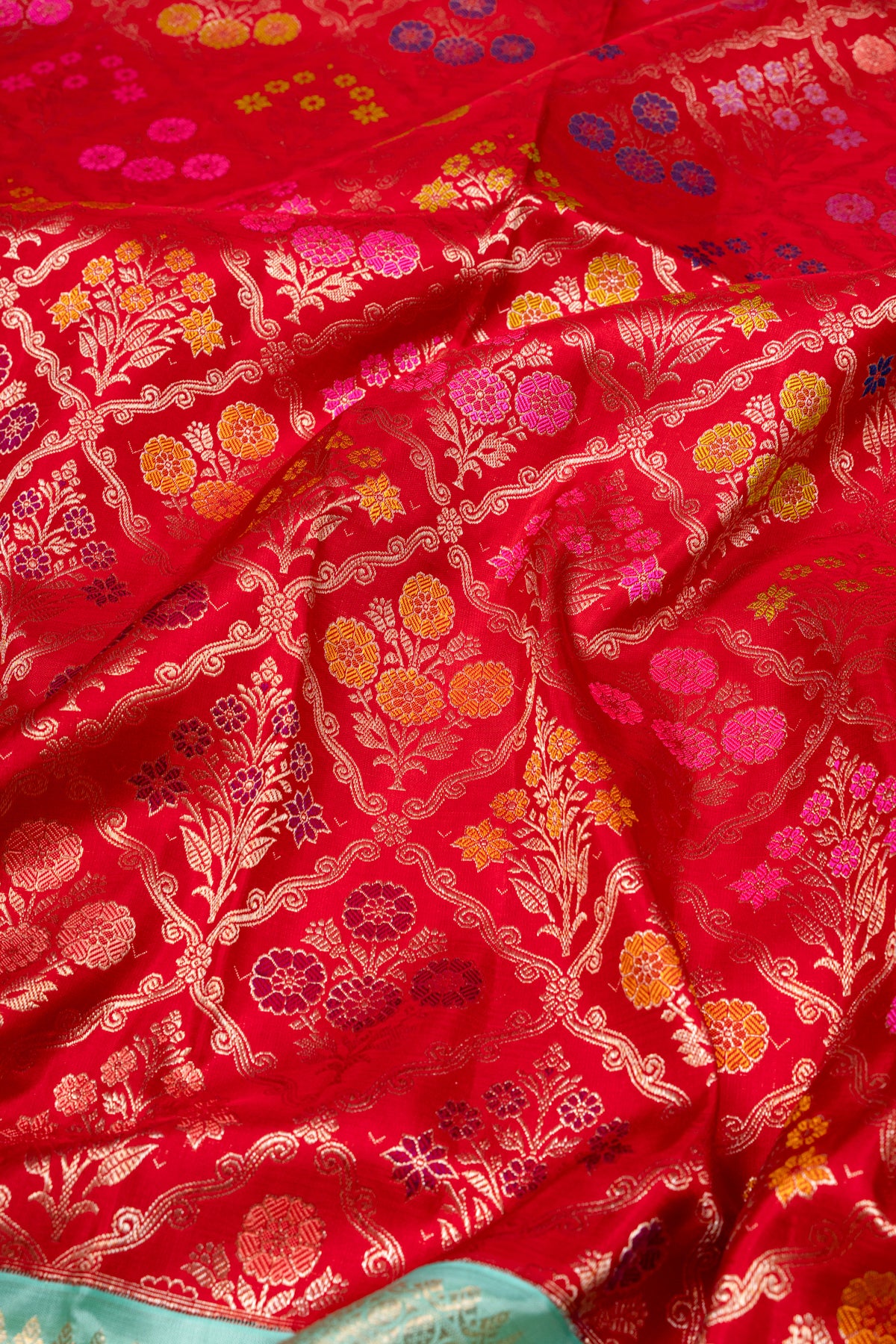 Kanchipuram Silk Brocade Red Saree