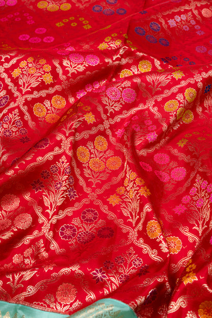 Kanchipuram Silk Brocade Red Saree